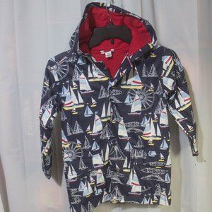 Hartstrings Youth Size 5/6 Raincoat W/Sailboats